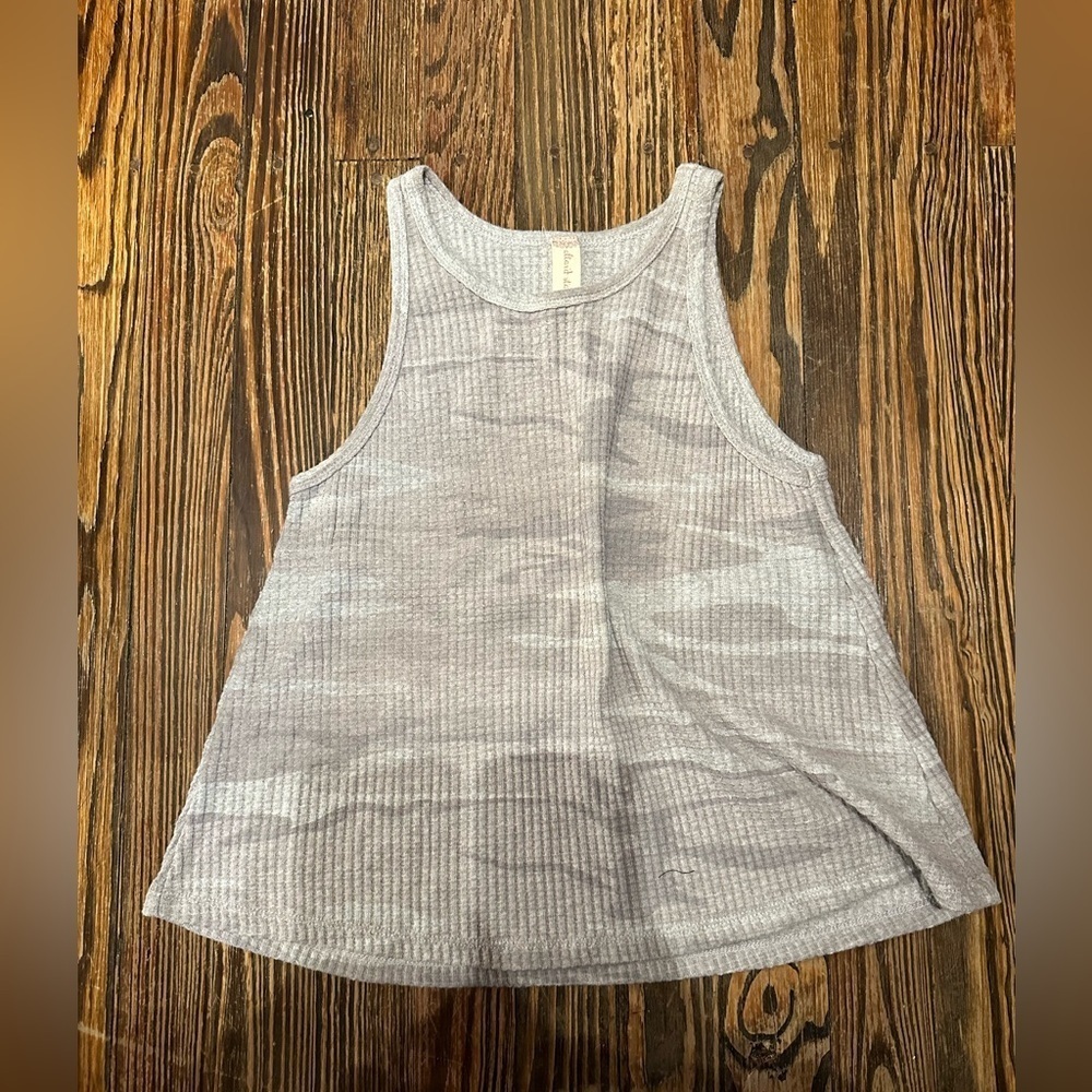 ALTAR’D STATE gray camouflage waffle tank